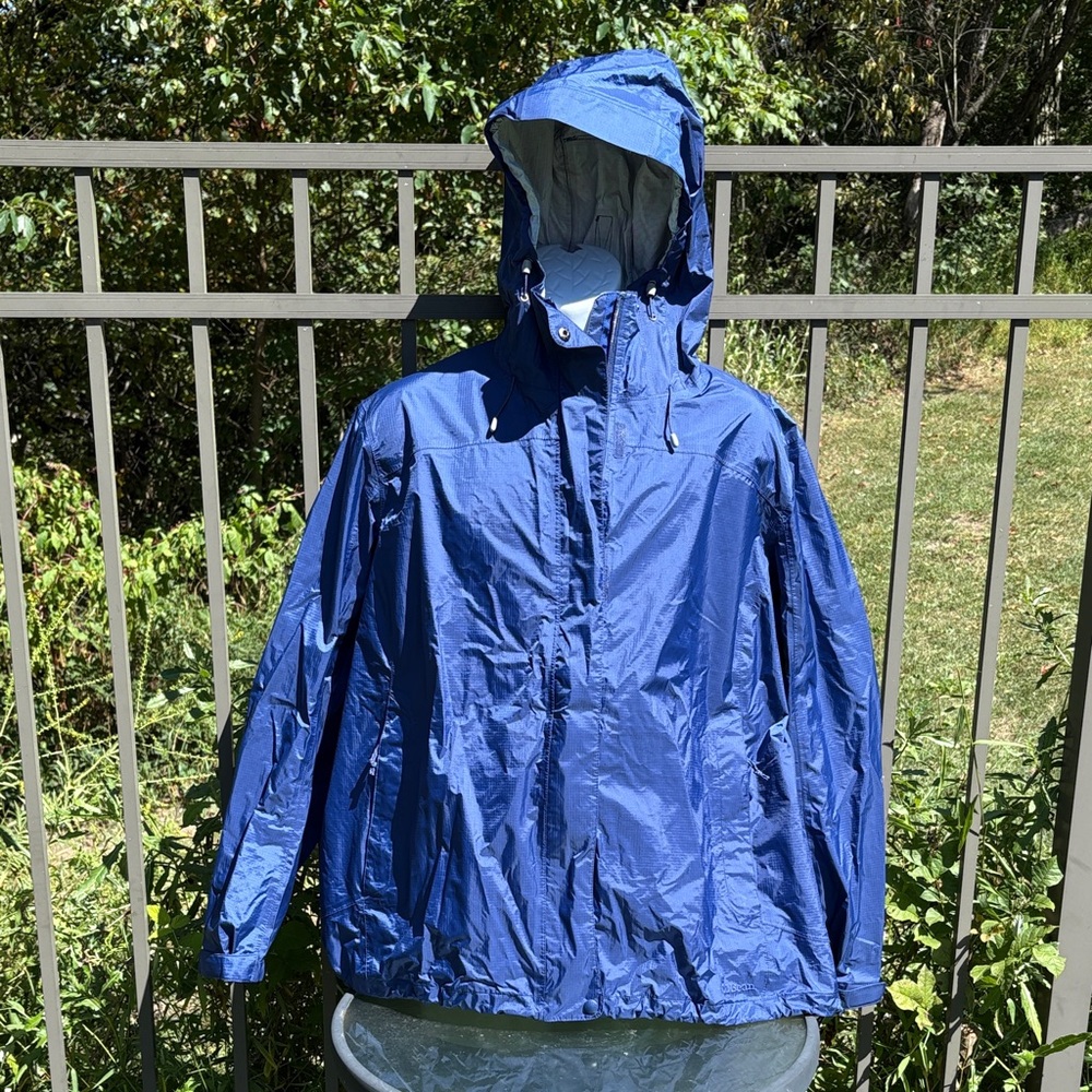LL Bean Women’s Blue Hooded Windbreaker Jacket Size 3X